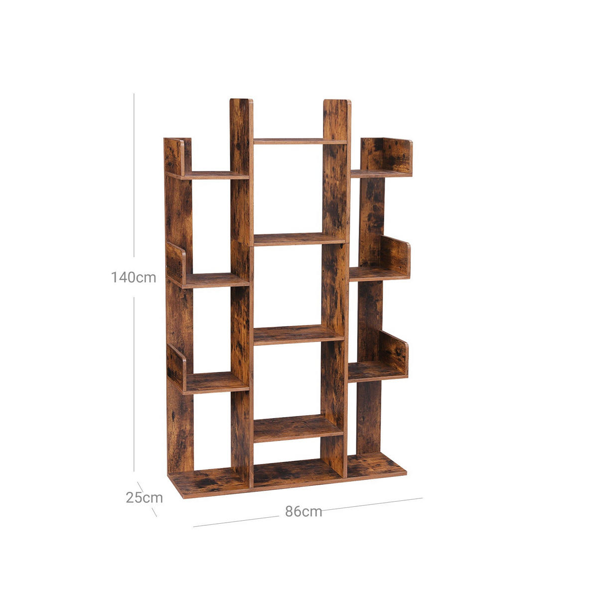 BÜCHERREGAL STANDREGAL - Braun, Holzwerkstoff (25/140/86cm) - Hansiro