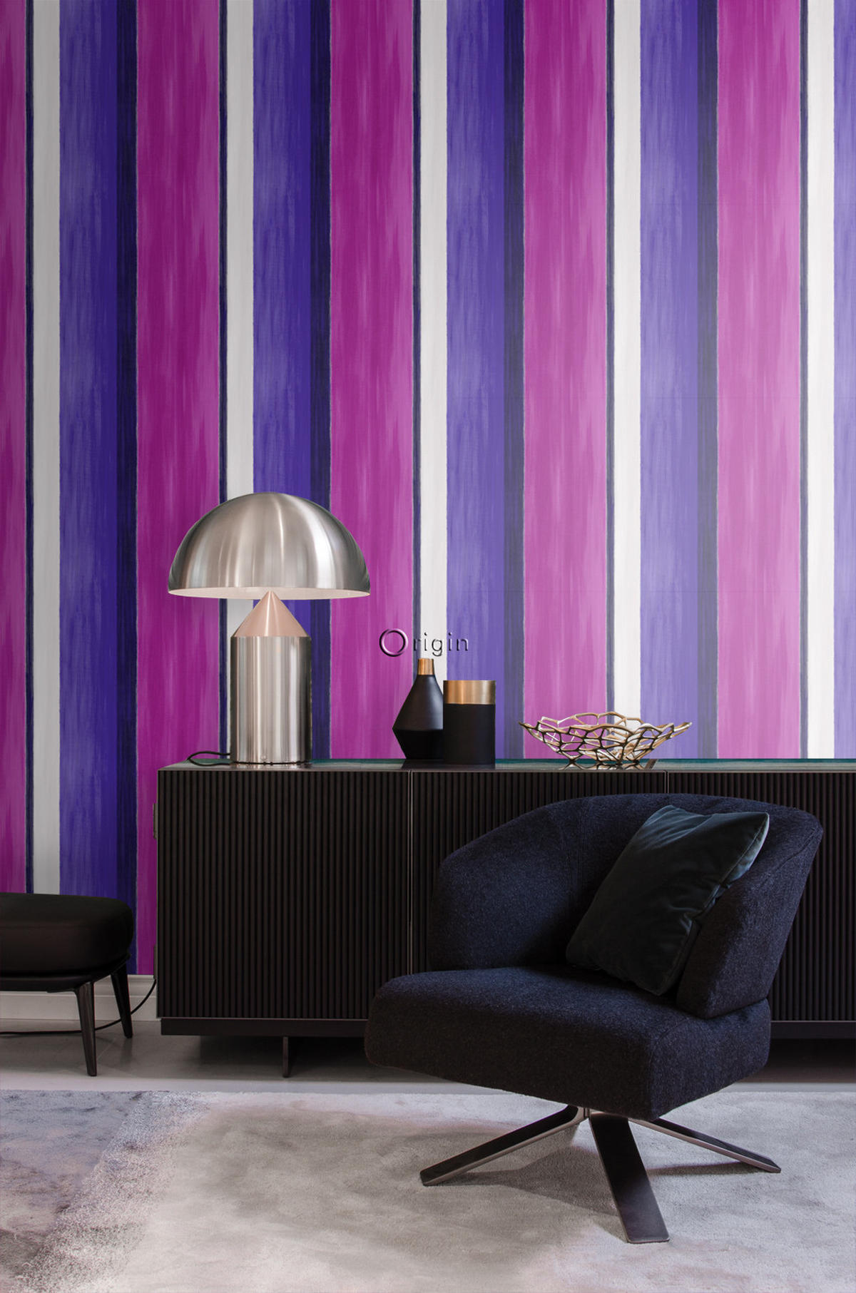 TAPETE Streifen 53 cm x 10.05 m - Pink, Papier (53/1000cm) - Origin Wallcoverings