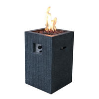 GASFEUERSTELLE Mayon in Naturstein-Optik dunkel grau aus Faserbeton - Dunkelgrau, Stein (45/70/45cm) - Elementi