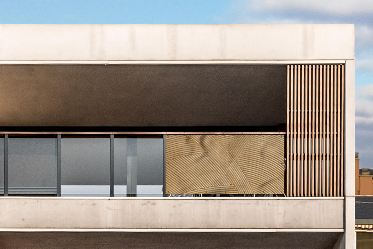 BALKON-SICHTSCHUTZ Struktur - Natur - Kunst - Rattan - Naturfarben, Kunststoff (200/110cm) - MuchoWow