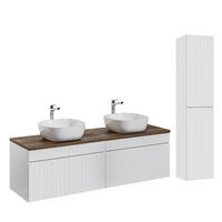 KOUPELNOVÝ NÁBYTEK 160cm Zelie 2er-Set Bílá - bílá, kompozitní dřevo (160/48/46cm) - Petits-meubles