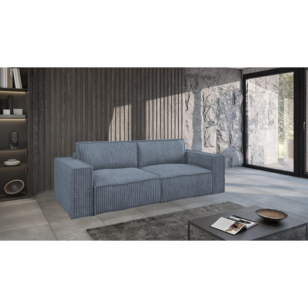 Thumbnail - Fun Möbel Sofaset, Blau, Textil, 240x86x102 cm, Wohnzimmer, Sofas & Couches, Sitzgarnituren