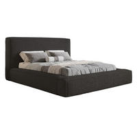 POLSTERBETT Boucle 180x200 Karano, Dicker Schaum, Bettkasten, Schwarz - Schwarz, Holz/Textil (180/200cm) - Emporius