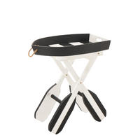 BEISTELLTISCH BOOT GESTREIFT Schwarz - Weiß, Holz (64/41.2/73.5cm) - J-Line