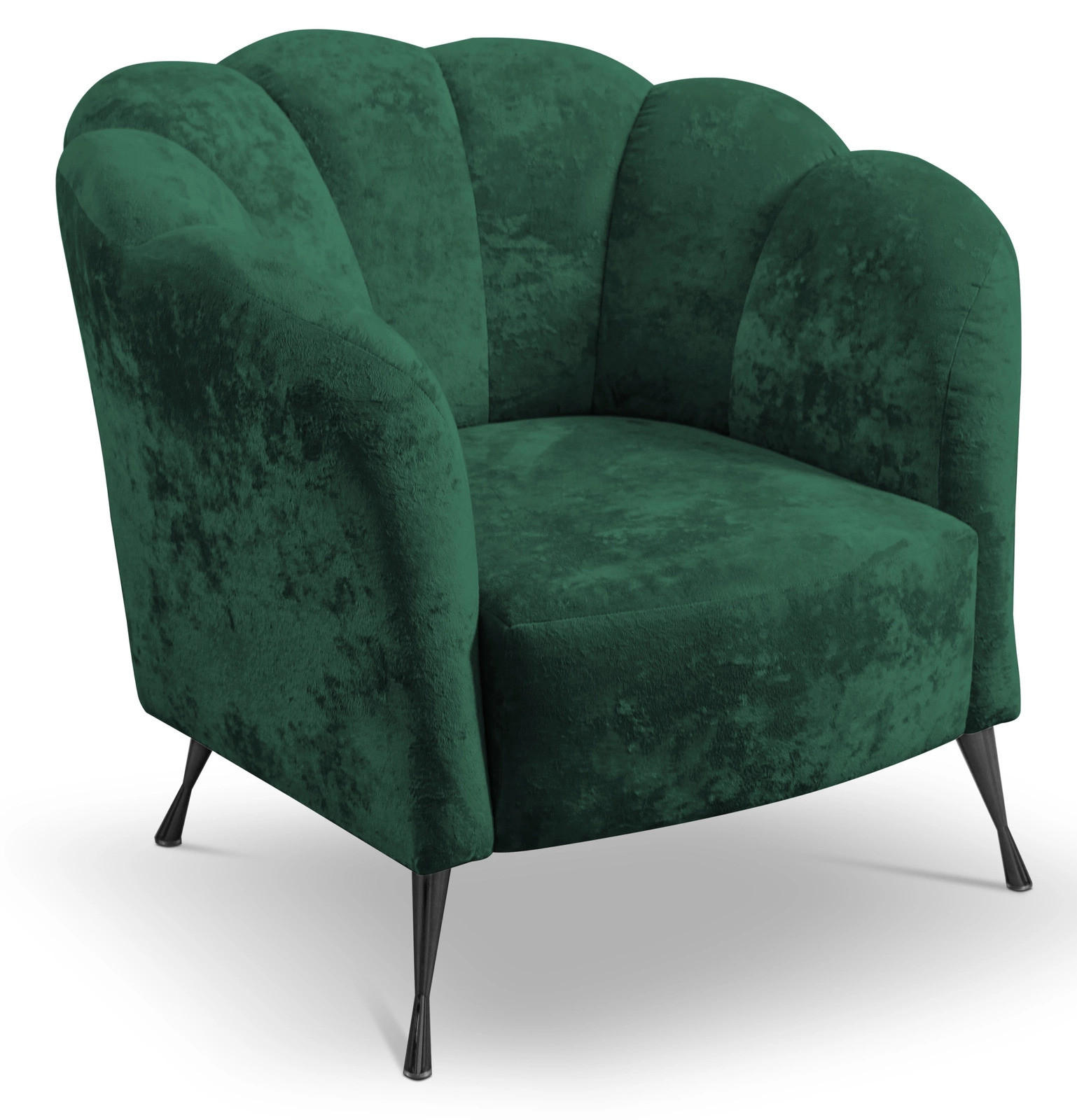 POLSTERSESSEL Adria mit Metallfüßen - Dunkelgrün/Schwarz, Holzwerkstoff/Textil (87/78/83cm) - Ravio