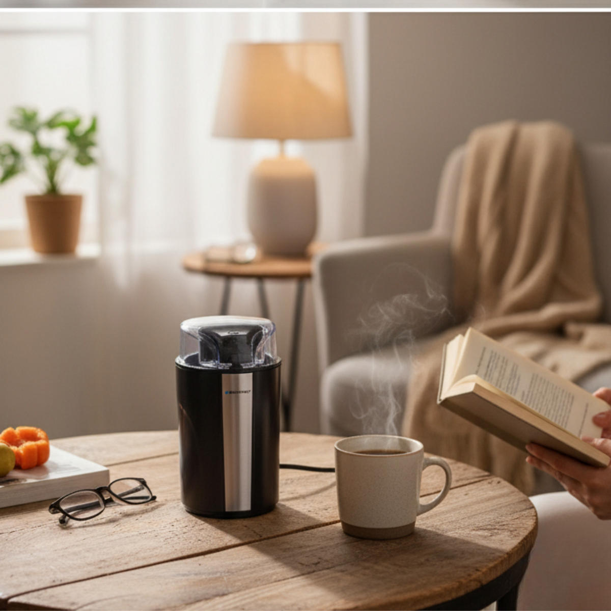 KAFFEEMÜHLE MEN834 Schwarz/Silber 200W 70g Edelstahl - Schwarz, Kunststoff/Metall (10/18.5/10cm)