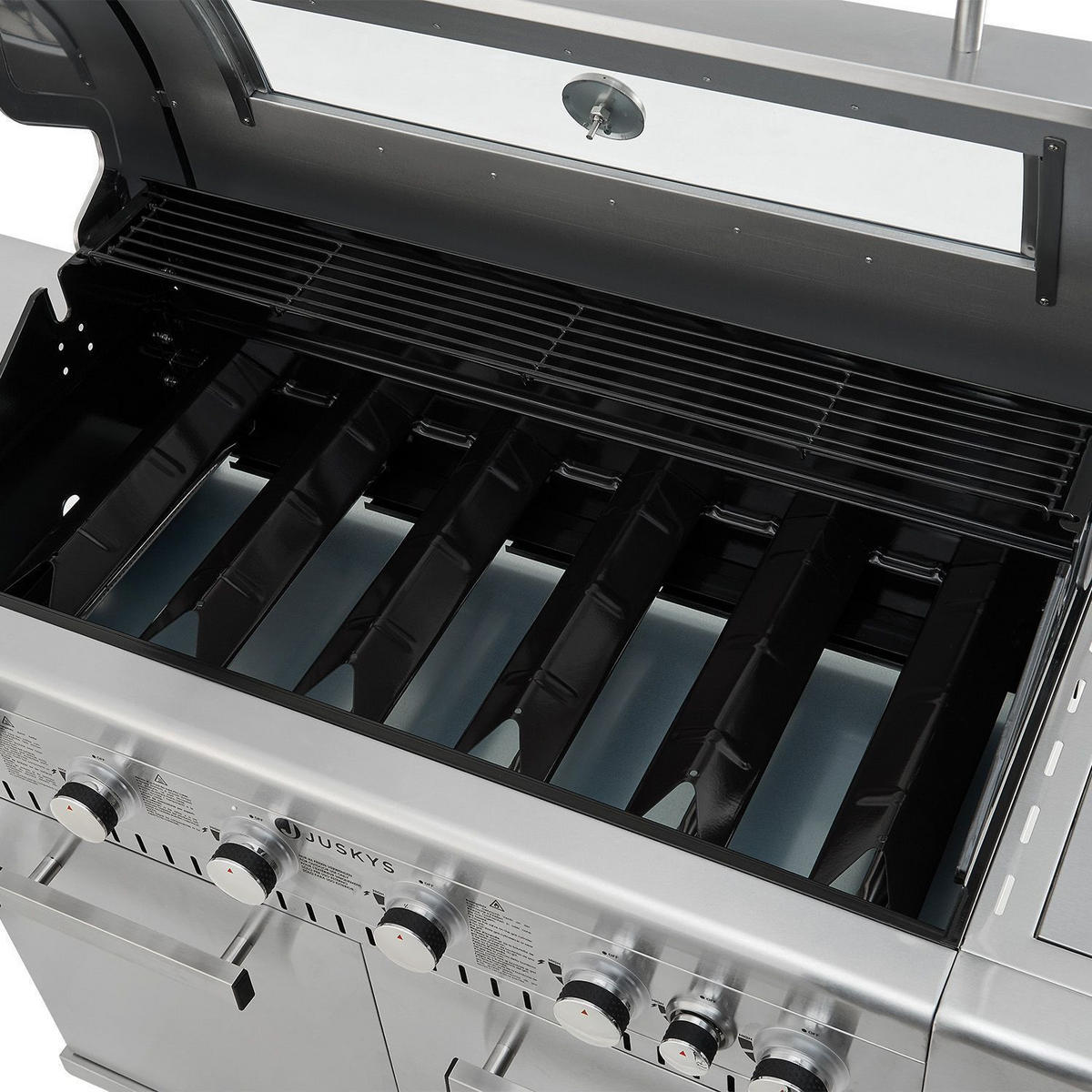 GASGRILL Minnesota silber 6+1 - Silberfarben, Metall (170/115/54cm) - Juskys