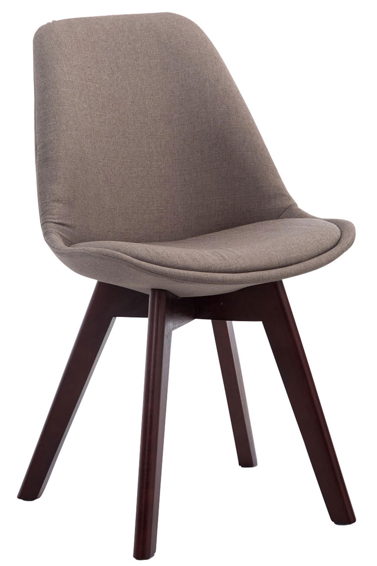 STUHL 4er Set Stoff taupe - Taupe/Walnussfarben, Holz/Textil (48/84/55cm) - CLP