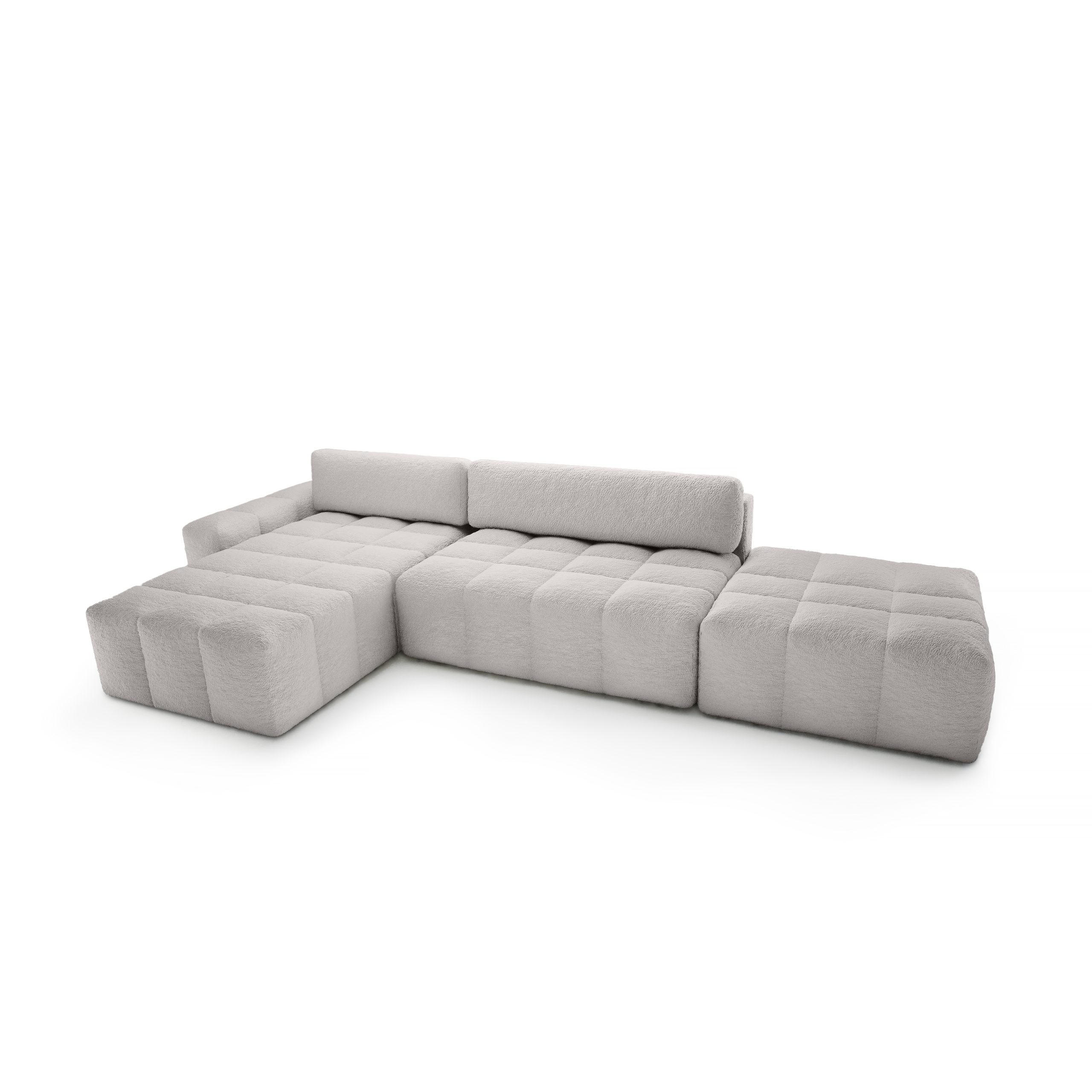 ECKSOFA mit Schlaffunktion Liptitz La, Hellgrau - Hellgrau, Textil (100/363cm) - Fedve