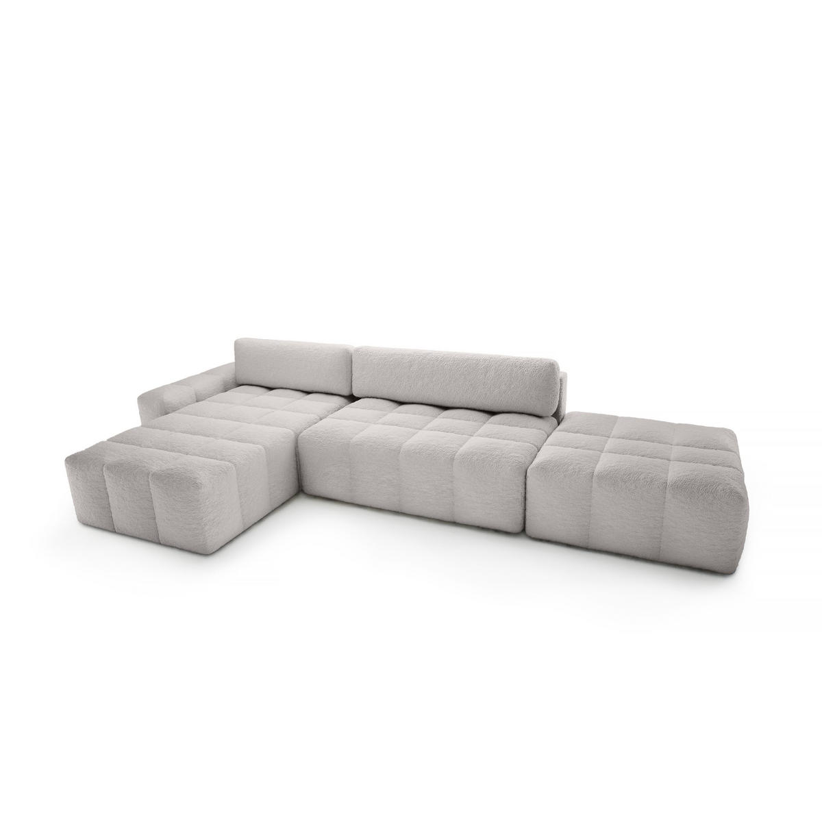 ECKSOFA mit Schlaffunktion Liptitz La, Hellgrau - Hellgrau, Textil (100/363cm) - Fedve