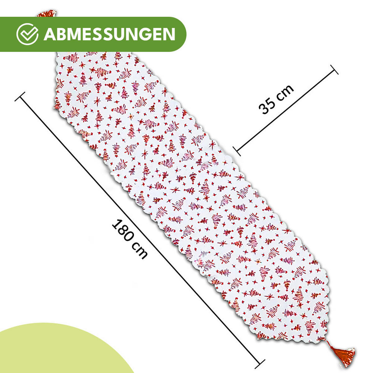 WEIHNACHTSTISCHLÄUFER 180x35cm - Weiß, Textil (35/180cm) - KRUMAD