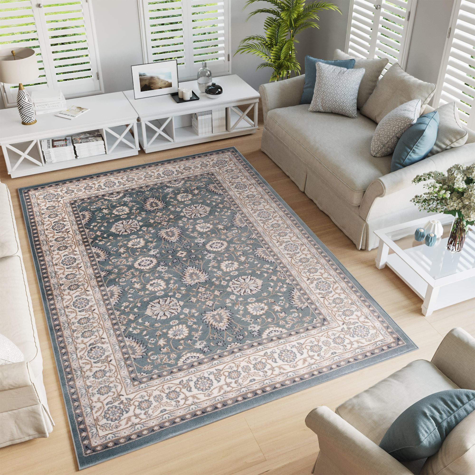 Thumbnail - Teppich, Blau, Kunststoff, 180x250 cm, Teppiche & Böden, Teppiche