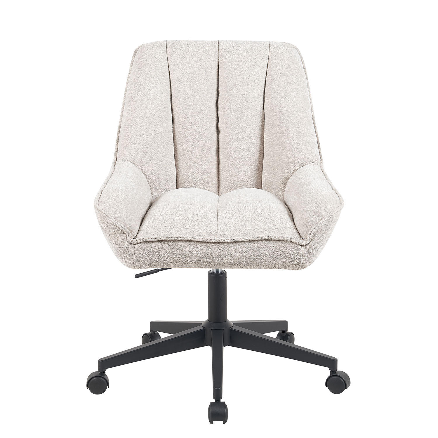 BÜROSTUHL Mika-Jette - Creme/Schwarz, Textil/Metall (60/85/68cm) - DUBI Möbel