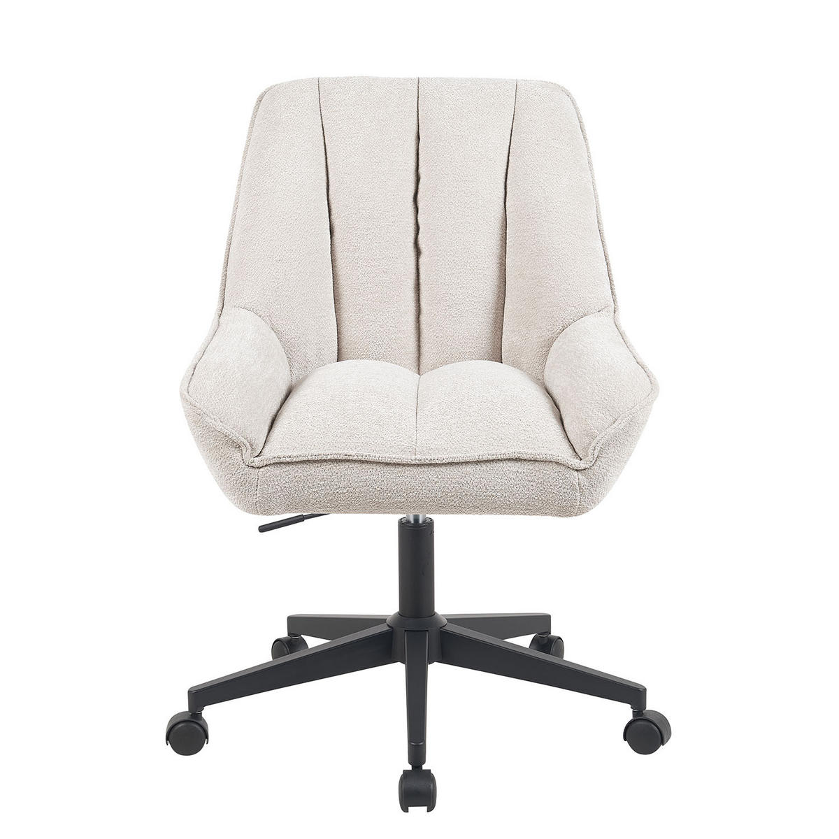 BÜROSTUHL Mika-Jette - Creme/Schwarz, Textil/Metall (60/85/68cm) - DUBI Möbel