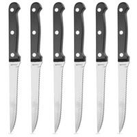 STEAK- UND BURGERMESSER Stahl 21 cm 6 Stück. - Schwarz, Metall (21cm) - Excellent Houseware