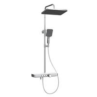 ÜBERKOPFBRAUSESET mit Drei Wasserauslassmethoden Thermostat mit Ablage Chrom - Chromfarben, Metall (44.5/127/45cm) - EMKE
