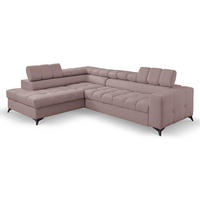 ECKSOFA Andrea L-Form mit verstellbaren Kopfstützen Schlaffunktion Bettkasten 267 cm links rosa - Rosa, Kunststoff (106/267cm) - Margaret Hadas24