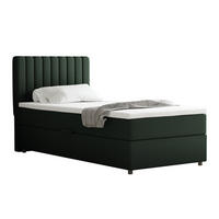 BOXBETT Everest 90 x 200 cm Einzelbett mit hochwertiger Bonell-Matratze und Topper - Grün, Holz (90/200cm) - Panda Möbel