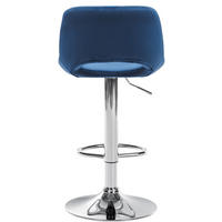 BARHOCKER Campus Samt chrom blau - Blau/Chromfarben, Textil/Metall (42/107/46cm) - TPFLiving