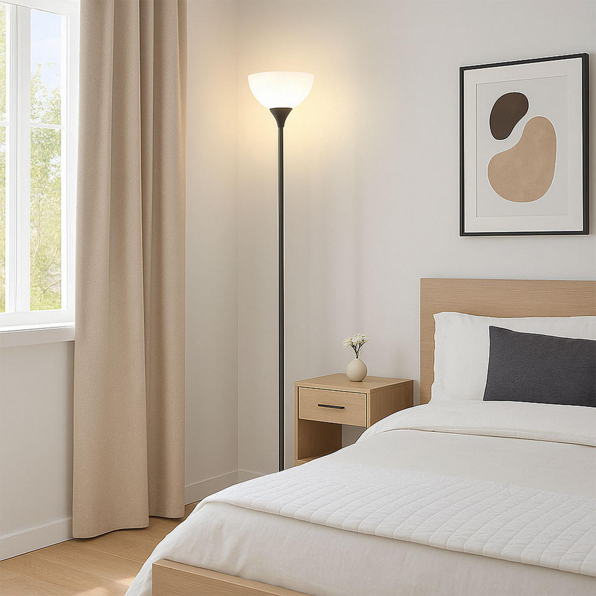 STEHLEUCHTE WILBUR Metall titanfarben matt - Anthrazit, Metall (25/25/150cm) - Globo Lighting
