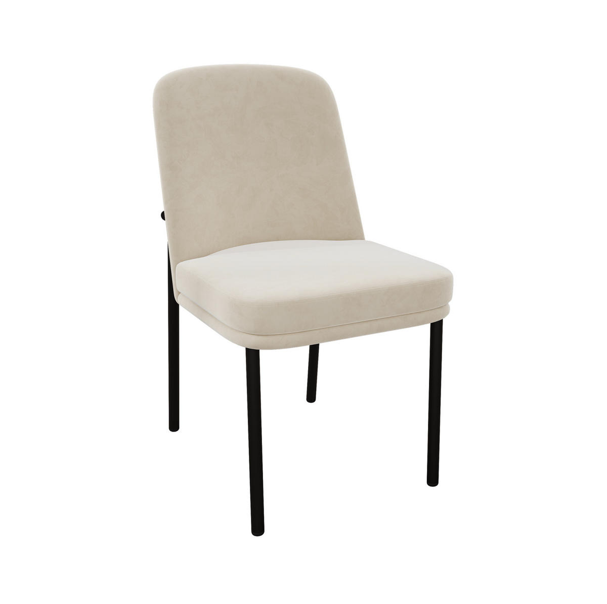 ESSZIMMERSTUHL 2er-Set mit Samtbezug Beige Schwarz - Beige, Metall (53/82/42.5cm) - Meubliv