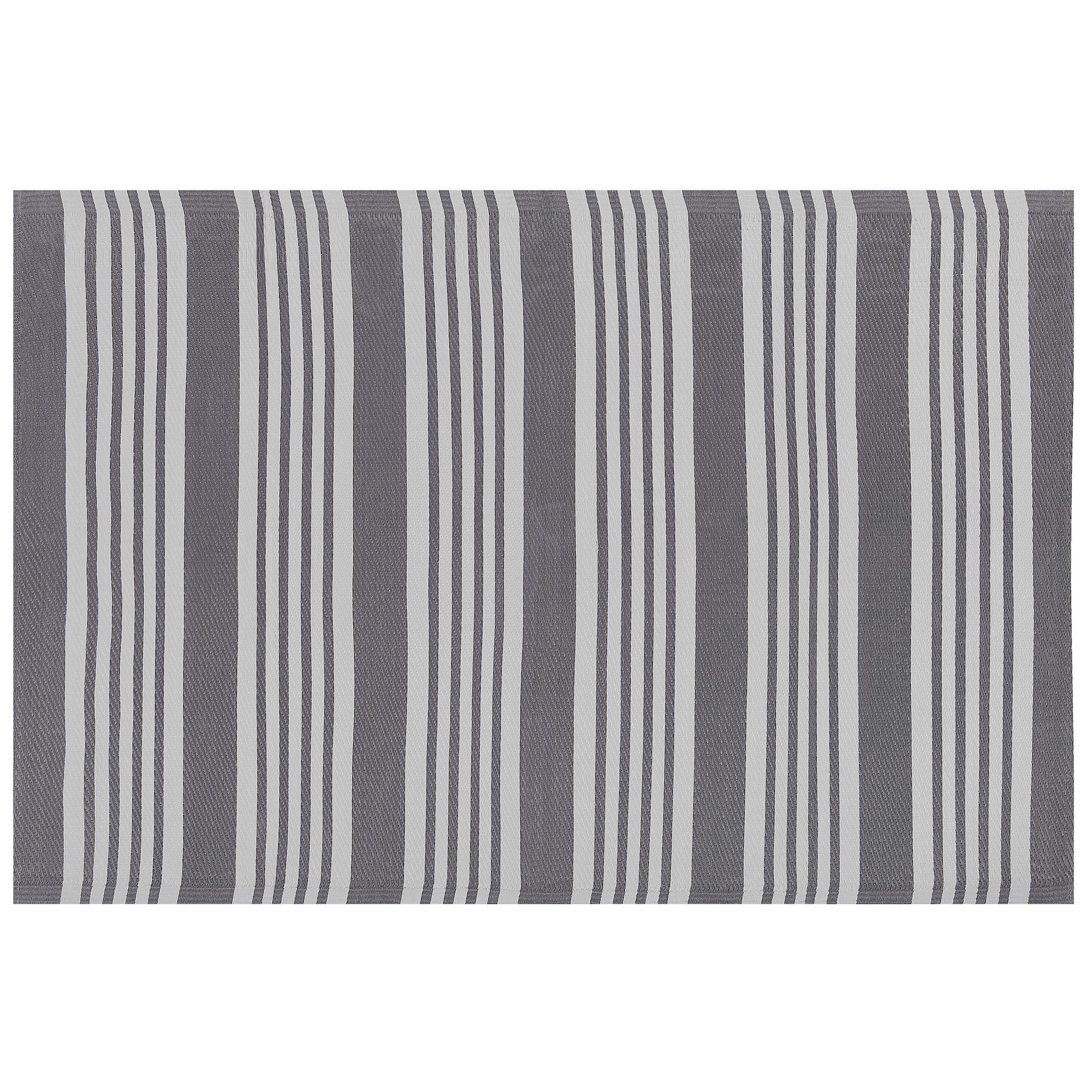 OUTDOOR-TEPPICH Delhi 180/120 cm - Grau, Kunststoff (120/180cm) - Beliani