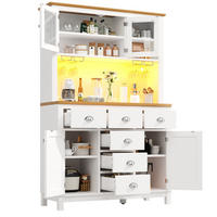 BUFFET 104/180/40 cm Weiß aus MDF mit LED-Lichtleiste - Weiß, Holzwerkstoff (40/180/104cm) - OKMYHOME
