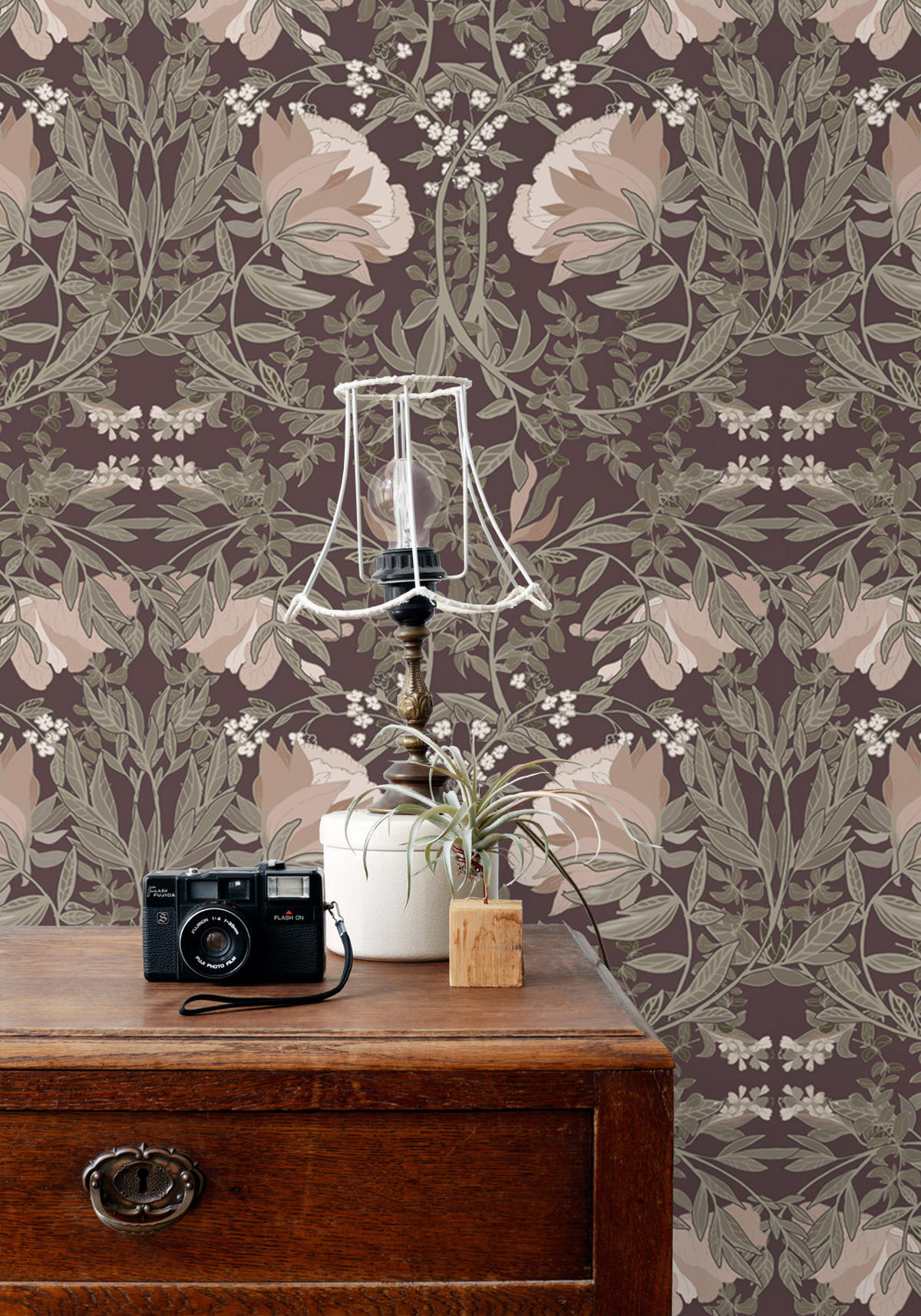 TAPETE Blumenmuster im Jugendstil 50 x 900 cm - Lila, Papier (50/900cm) - ESTAhome