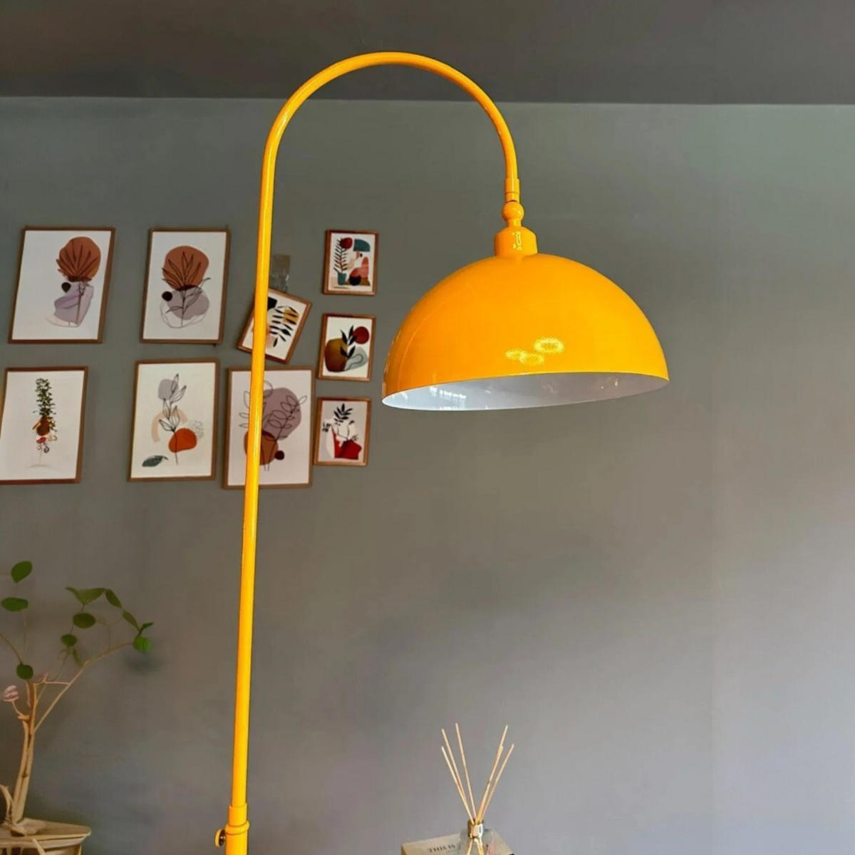 STEHLAMPE Gorkiede - Gelb, Metall (170/37/170cm) - Bamyum