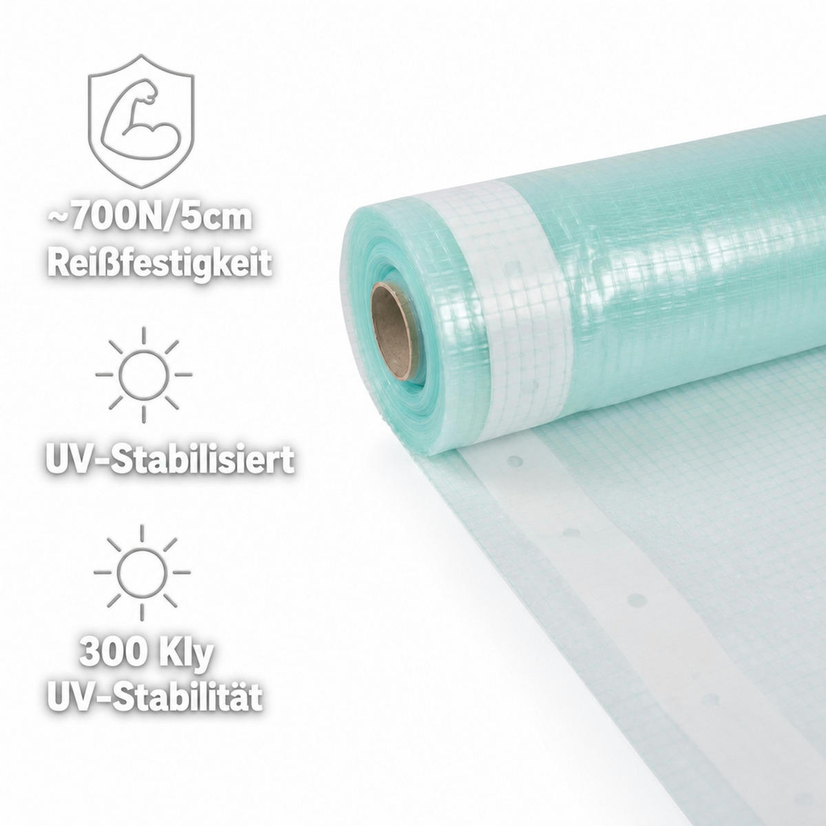 GITTERFOLIE m. Nagelrand 3 Breite x 1 Meter - Hellgrün, Kunststoff (300/1cm) - BONI-SHOP