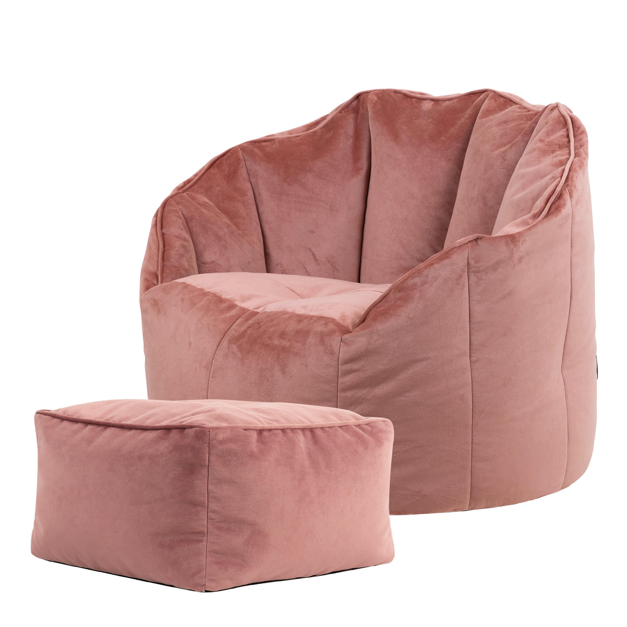 SITZSACK-SESSEL Sirena mit Hocker - Pink, Textil (77/64/74cm) - icon