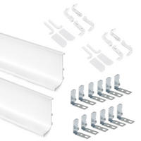 AUFLOTPROFILE Gola für Küchenmöbel, Länge 2,35m, mit Zubehör, Aluminium, weiß lackiert 2er-set - Weiß, Metall (2.43/235cm) - EMUCA