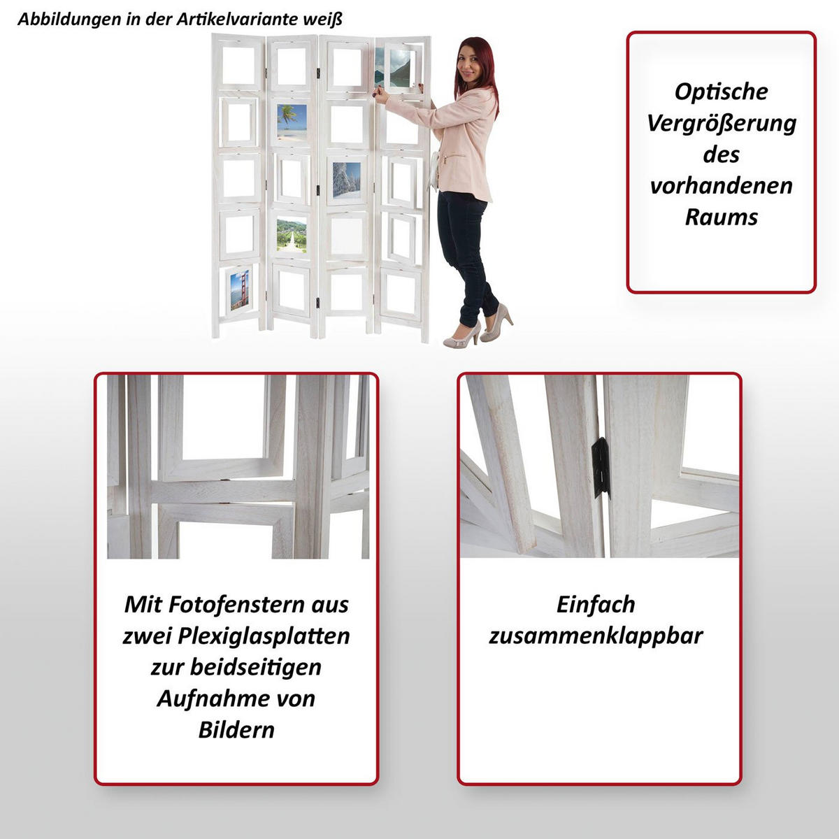 PARAVENT BILDGALERIE Braun - Braun, Holz (125/161/2cm) - MCW