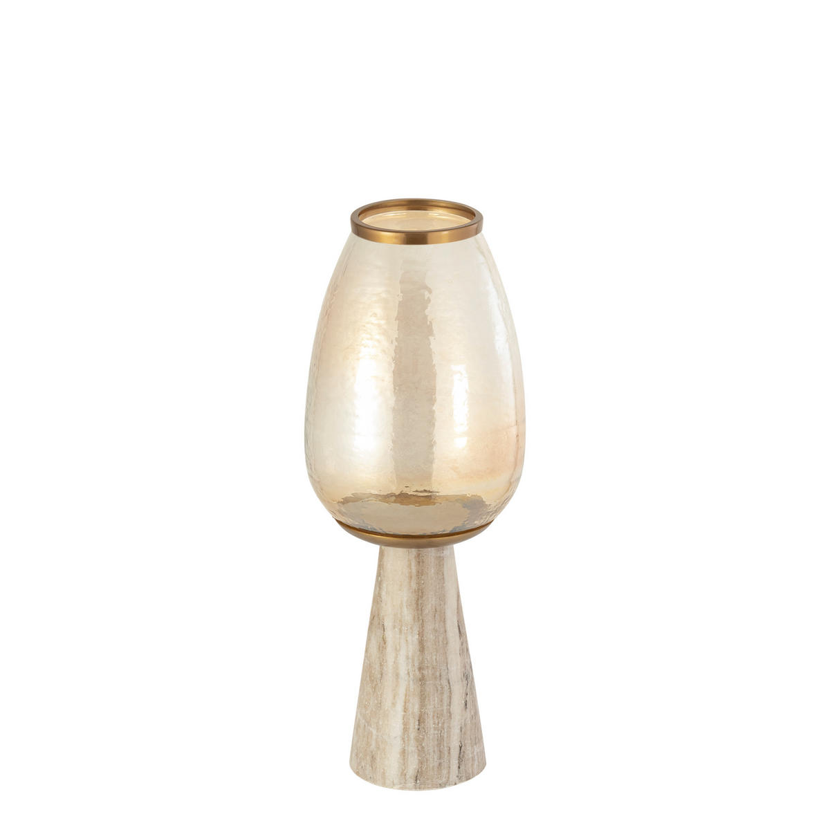 WINDLICHT Berdand Weiß 22/22/59cm - Weiß, Glas (22/59/22cm) - PTMD Collection