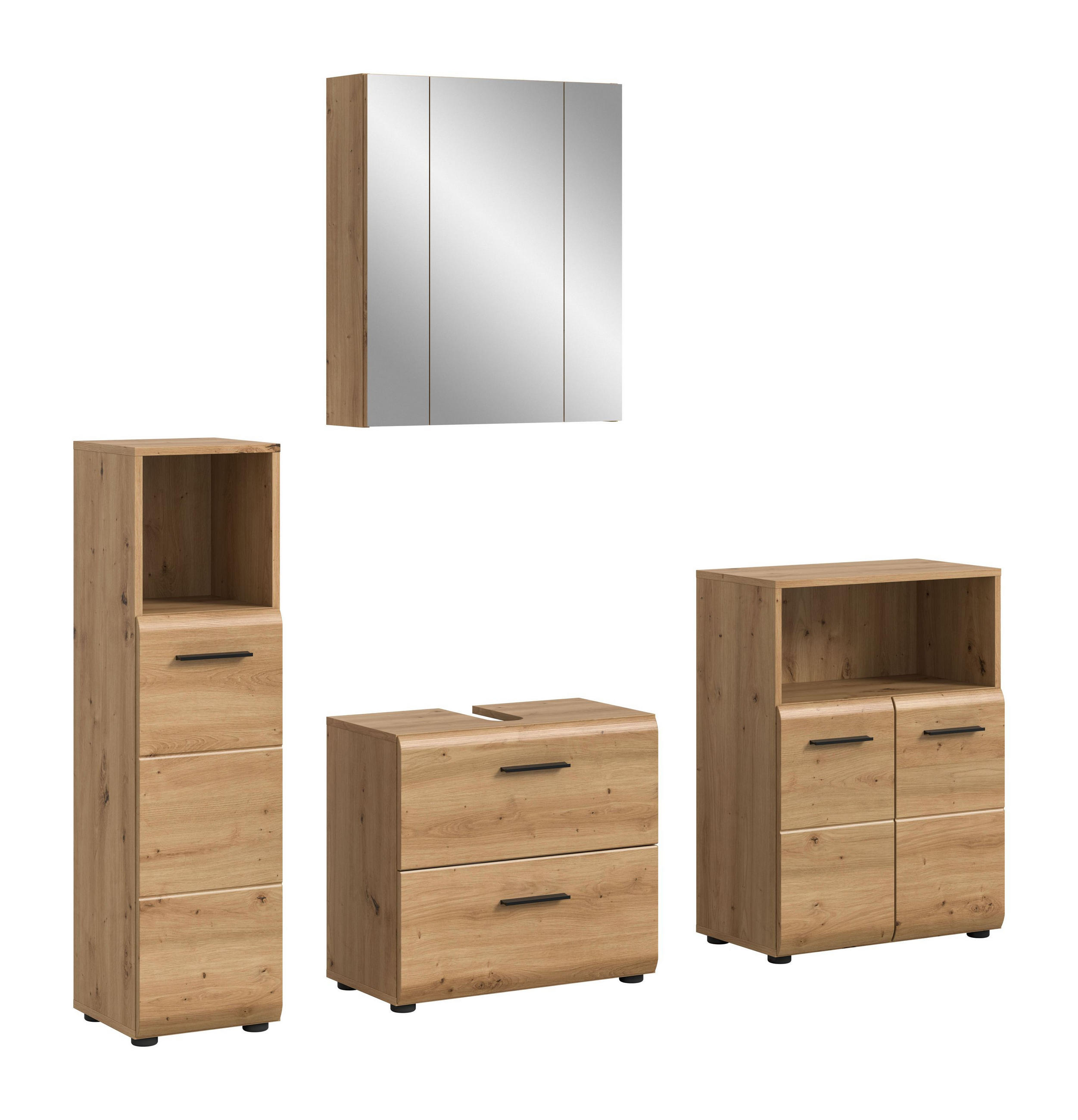 BAD-SET ICE 4-tlg. (B/H/T: ca. 180/185/30 cm) in Artisan Oak Nachbildung/Artisan Oak Nachbildung - Eiche Artisan, Holz (180/185/30cm)
