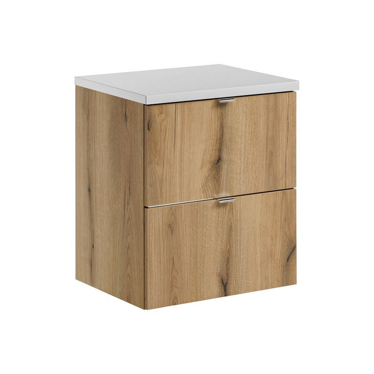 Milaros Markt Waschtischunterschrank Eiche Wotan, Weiß 50x57x40 cm