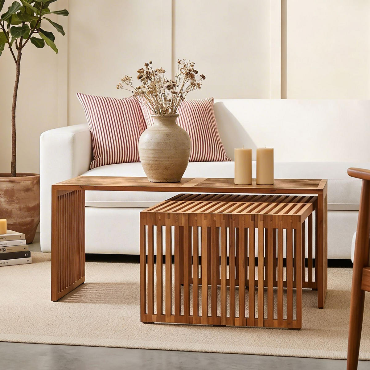 COUCHTISCH HAVANA natur - Naturfarben, Holz (110/116/46cm) - IDIMEX