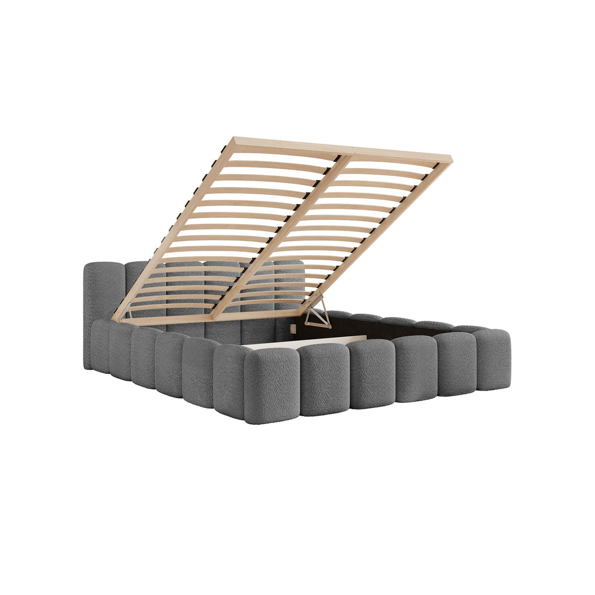 POLSTERBETT Alloggio 200x200 cm, Grau - Grau, Textil (200/200cm) - Fedve