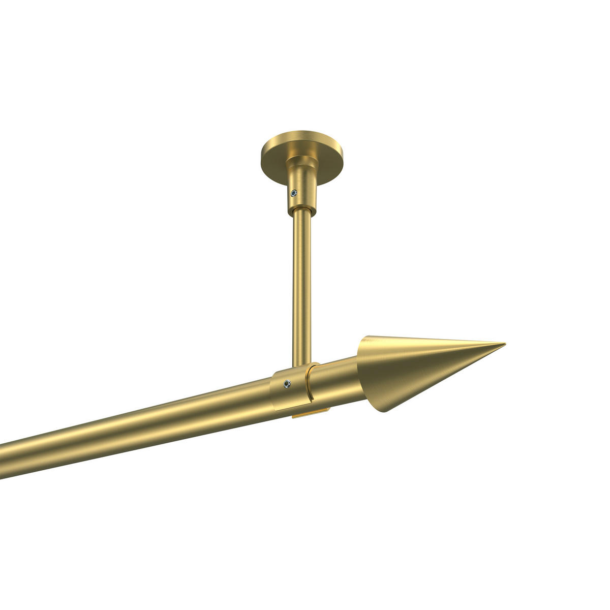 GARDINENSTANGEN-SET Sonette Savio 100 cm, 1-läufig, 20 mm Ø Messing-Optik - Messingfarben, Metall (100cm) - INTERDECO