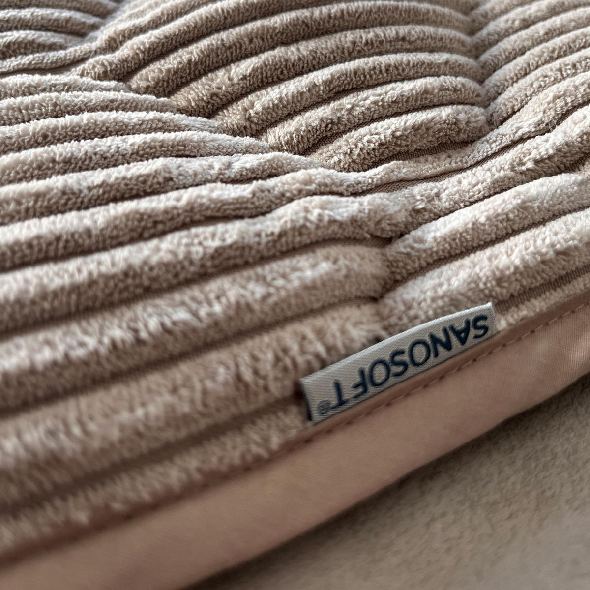 KRABBELDECKE Soft-Cord 120x120cm - Beige, Textil (120/120cm) - Sanosoft