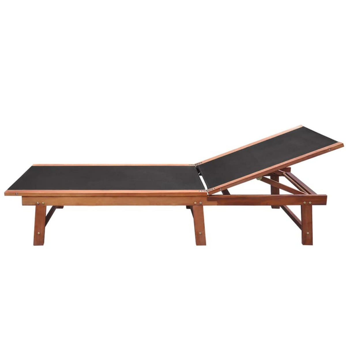 SONNENLIEGEN 2 Stk. mit Tisch Akazie Massivholz und - Braun, Holz (66/34/200cm) - furnicato