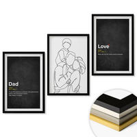 WANDBILDER 3er-Set - 40x60 cm Schwarzer Rahmen - Familiengeschichte, Kunst, Liebe, Vaterschaft - Schwarz, Kunststoff (40/60cm) - ArtPrintCave