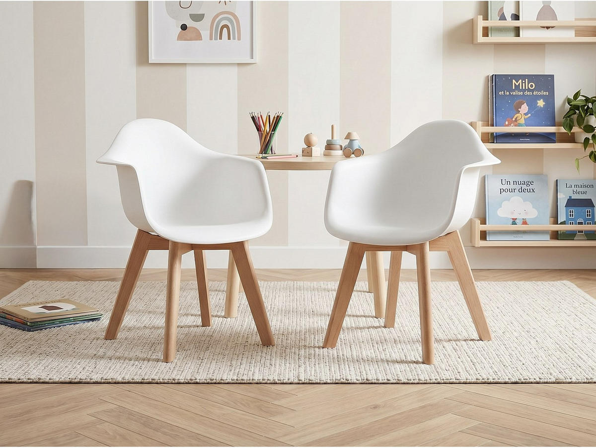 STUHL - 41.5 cm x 41.5 cm - Plastik - Weiß - POUPINETTE - Weiß, Kunststoff (41.5/57/41.5cm) - Vente-Unique