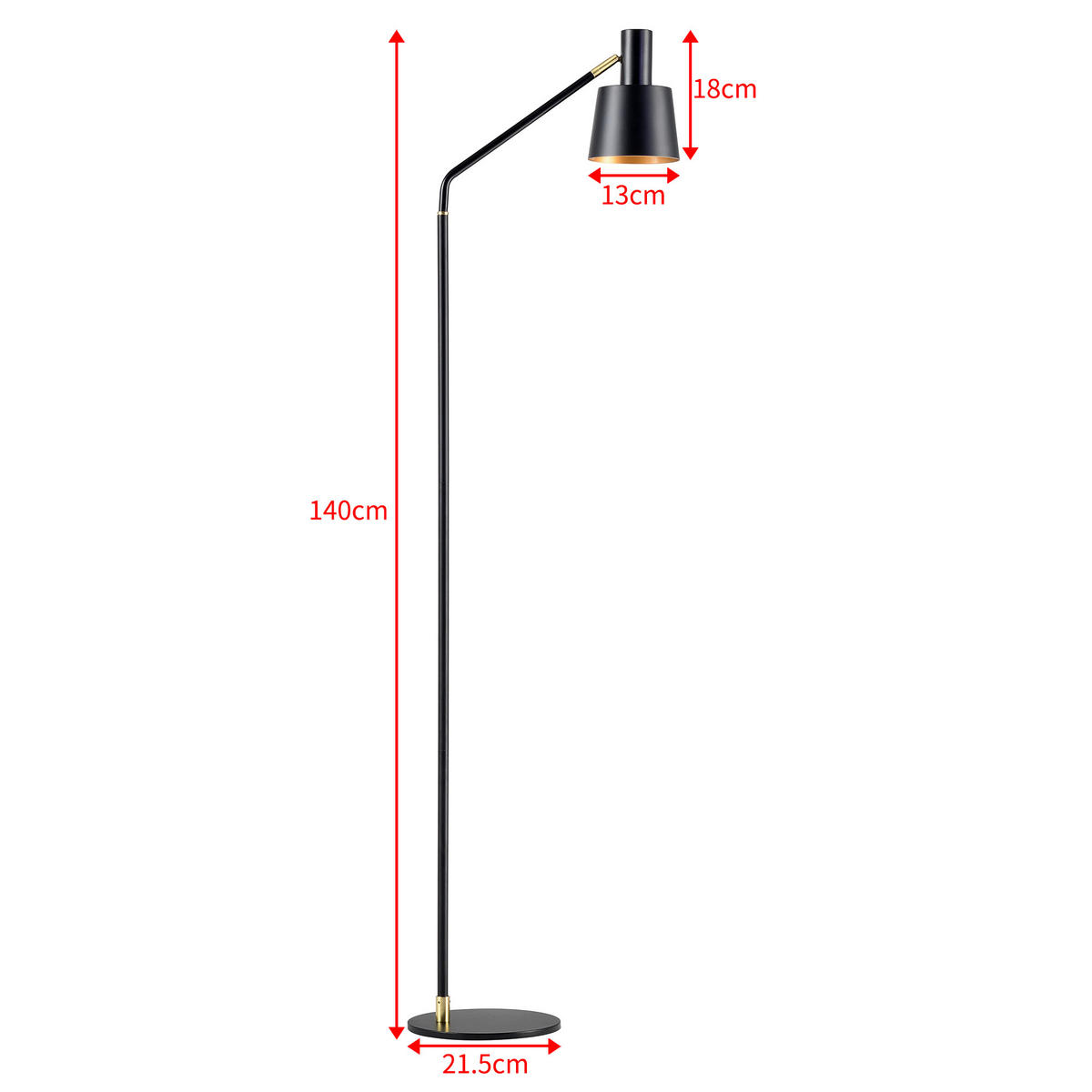 STEHLEUCHTE Bristol - Schwarz, Metall (22/22/140cm) - lux.pro