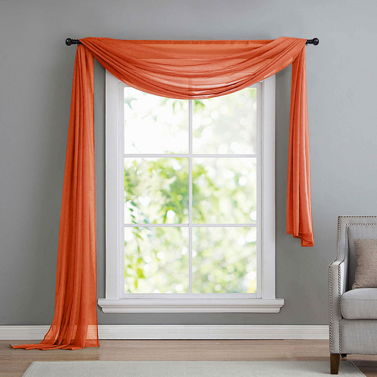 QUERBEHANG 1ER SET HxB 140x600 Terrakotta - Terra cotta, Textil (140/600cm) - Gardinenbox