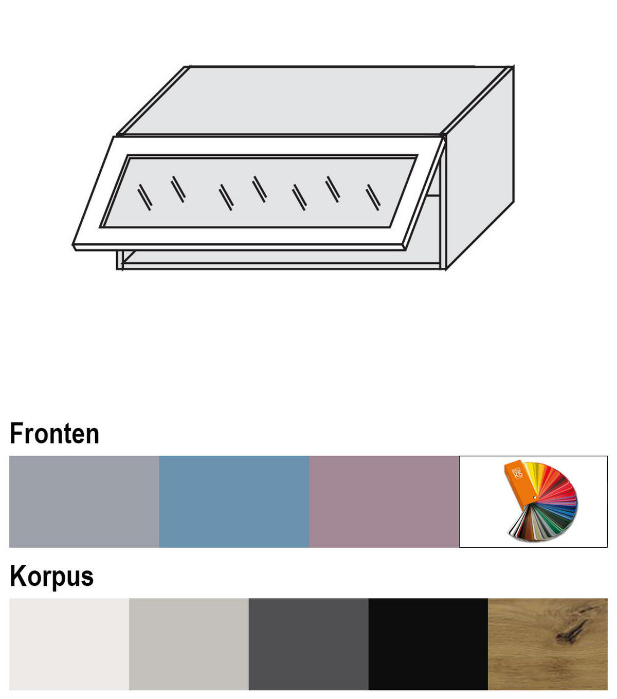 KLAPPHÄNGESCHRANK Bari W4BS/90 WKF Weiß / RAL 5024 pastellblau 90 / 32,5 / 36cm Blum Aventos - Blau/Weiß, Holz/Holzwerkstoff (90/36/32.5cm) - Feldmann-Wohnen