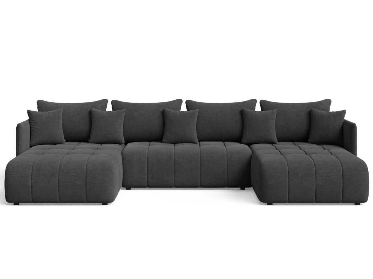 ECKSOFA Ardi U Anthrazit - Anthrazit, Holz/Textil (353/180cm) - Graingold