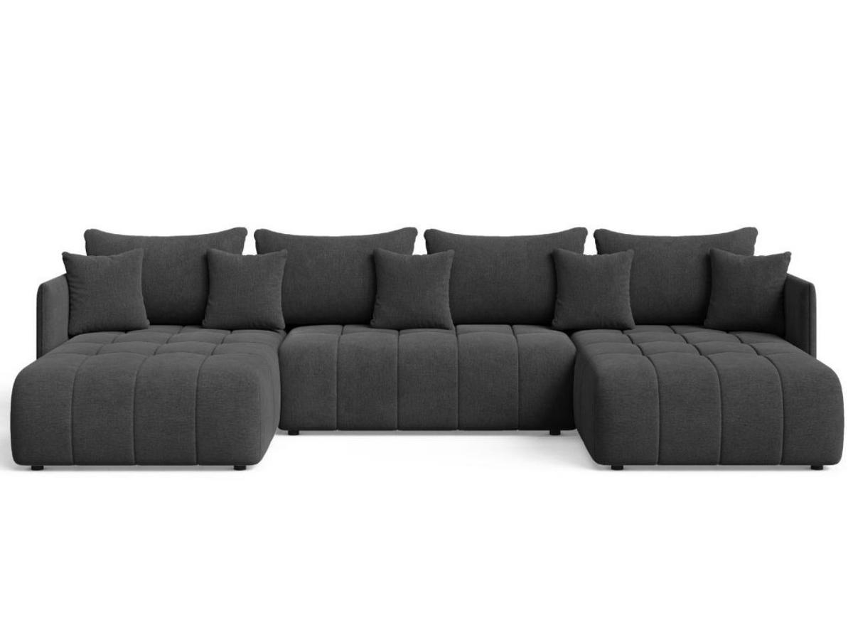 ECKSOFA Ardi U Anthrazit - Anthrazit, Holz/Textil (353/180cm) - Graingold