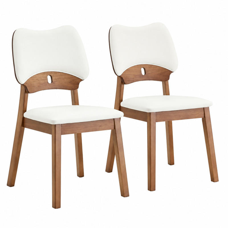 ESSZIMMERSTUHL 2er-Set Schmetterlingsrückenlehne Weiß - Weiß, Holz (43/87.5/51cm) - Meubliv