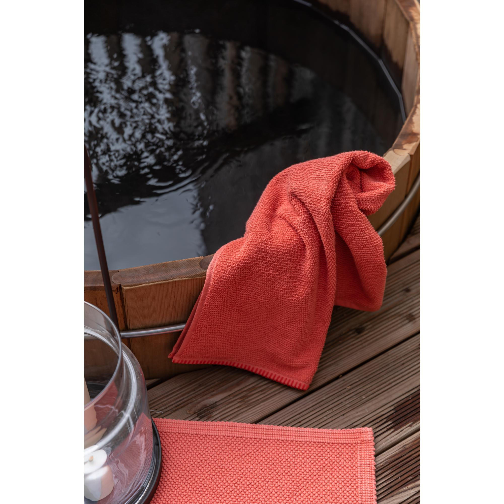 GÄSTETUCH Bora korallenrot 30 x 50 cm - Koralle, Textil (30/50cm) - Vivaraise